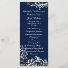 programas de casamento azuis do marinho branco mod