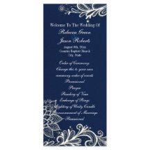 programas de casamento azuis do marinho branco mod