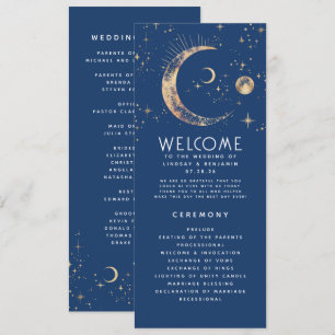 Programas de Casamento Azul e Dourado do Marinho C
