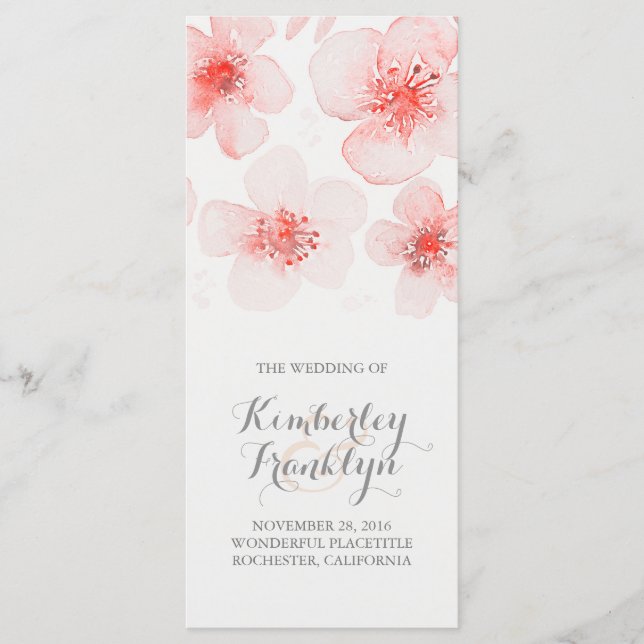 Programas de Casamento Botânico Rosa Botânico das  (Frente)