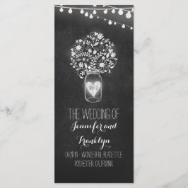 Programas de Casamento Chalkboard Mason Jar