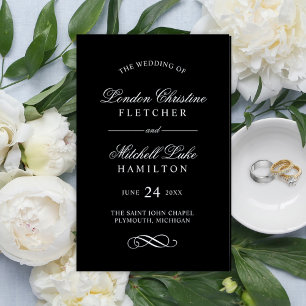 Programas de Casamento Clássicos Elegantes Preto e