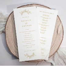 Programas de Casamento Clássicos Vintage Elegantes