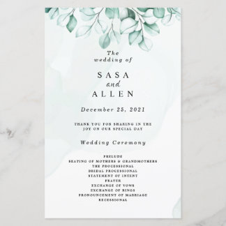 Programas de Casamento com Eucalipto Verde