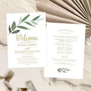 Programas de Casamento com Folhas e Folha de Ouro