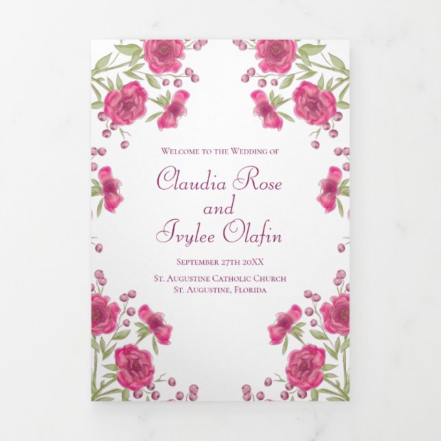 Programas de Casamento com Rosa Rosa Brilhante (Cobrir)