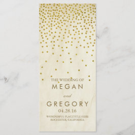 Programas de Casamento Confetti Dourado Vintage