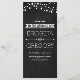 Programas de Casamento das Luzes de Corda de Chalk