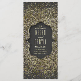 Programas de Casamento de Confetti Glitter Dourado