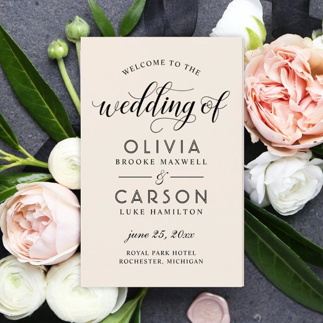 Programas de Casamento de Creme Moderno e Script N (Criador carregado)