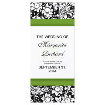 programas de casamento de flores brancas e pretas