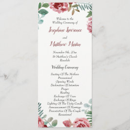 Programas de Casamento de Foliagem de Rosa Floral