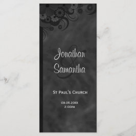 Programas de Casamento de Góticos Chalkbaord Preto