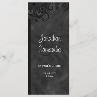 Programas de Casamento de Góticos Chalkbaord Preto