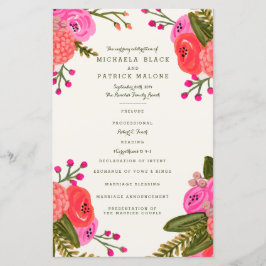 Programas de Casamento de Jardins Vintage