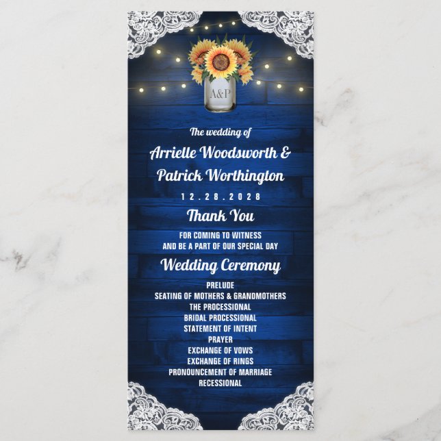 Programas de Casamento de Jarro de Pedreiro de Gir (Frente)