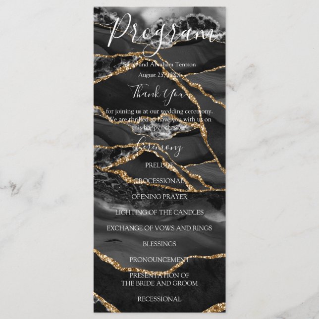 Programas de Casamento de Luxo Minimalista Ágata P (Frente)