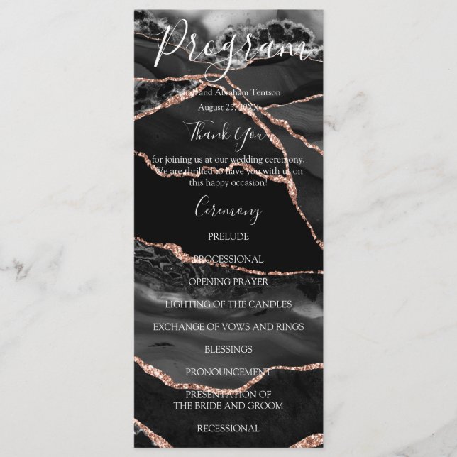 Programas de Casamento de Luxo Minimalista Ágata P (Frente)