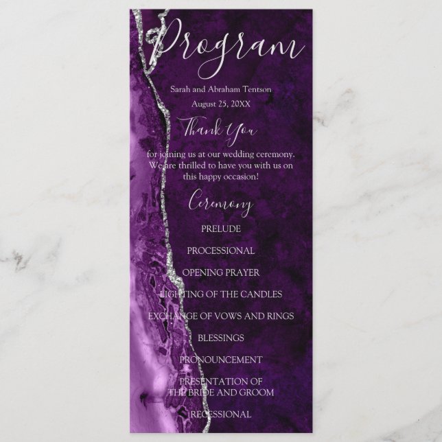 Programas de Casamento de Luxo Minimalista Formal  (Frente)