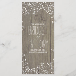 Programas de Casamento de Madeira Rústica Respirat