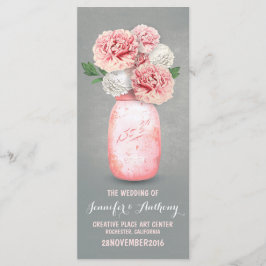 Programas de casamento de mason jar pintados