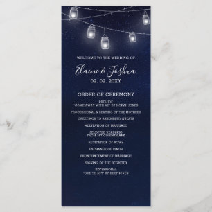 Programas de Casamento de Mason Jars Starry sky