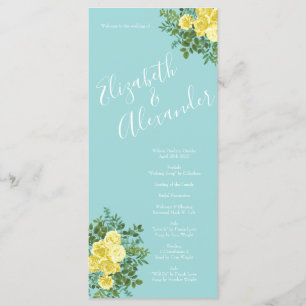Programas De Casamento De Rosa De Teal De Aqua Ama
