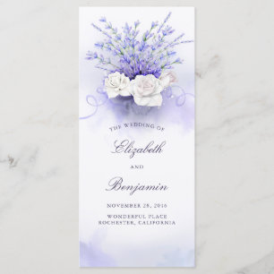 Programas de Casamento de Rosas Brancas e lavandas