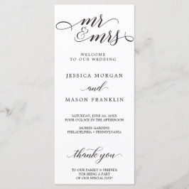 Programas de Casamento de Script Clássico - Sr. e 