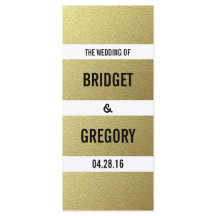 Programas de Casamento de Stripes de Folha de Ouro