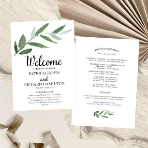 Programas de Casamento de Verde Simples e Elegante