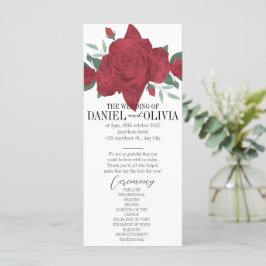 Programas de Casamento do Rosa vermelha Boho