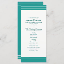 Programas de Casamento Elegante Brancos Turquesa