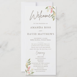 Programas de Casamento Elegante Flor Simples