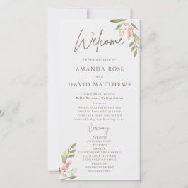 Programas de Casamento Elegante Flor Simples