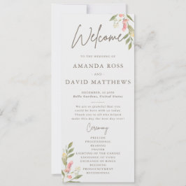 Programas de Casamento Elegante Flor Simples