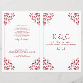 Programas de Casamento Elegante - Foldover Booklet