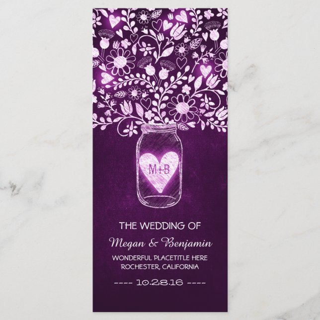 programas de casamento elegantes de hortelã (Frente)