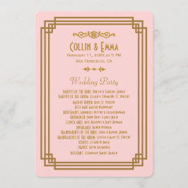 Programas de Casamento em Deco de Arte Rosa Simple