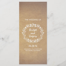 programas de casamento florais do estilo kraft