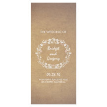 programas de casamento florais do estilo kraft