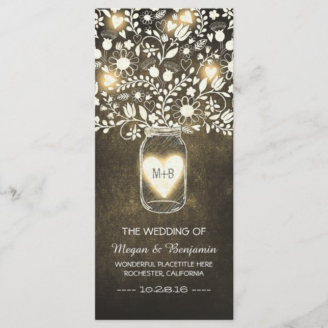 programas de casamento florais elegantes de jarro  (Frente)
