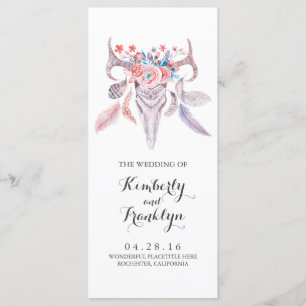 programas de casamento floral de boho aquoso