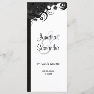 Programas de Casamento Floral de Góticos Pretos e