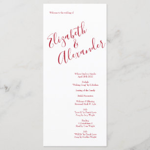 Programas de Casamento Floral de Peony e Rosa