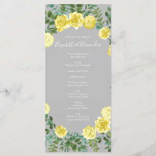 Programas de Casamento Floral de Rosa Amarelo-clar