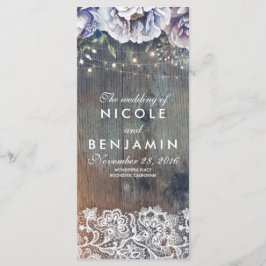 Programas de Casamento Floral Dusty Blue e Maroon