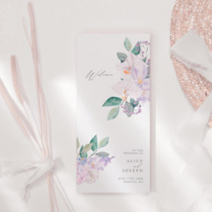 Programas De Casamento Floral Por Aquarela Roxo El