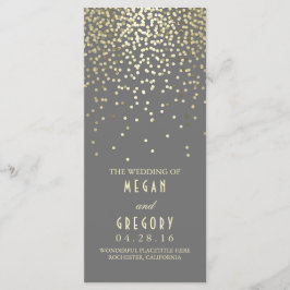 Programas de Casamento Gold Foil Confetti