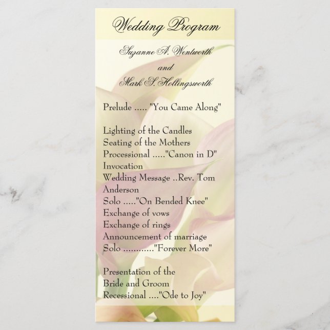 Programas de Casamento Lily, Floral, Flores, Prima (Frente)